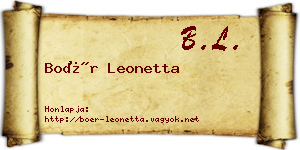 Boér Leonetta névjegykártya